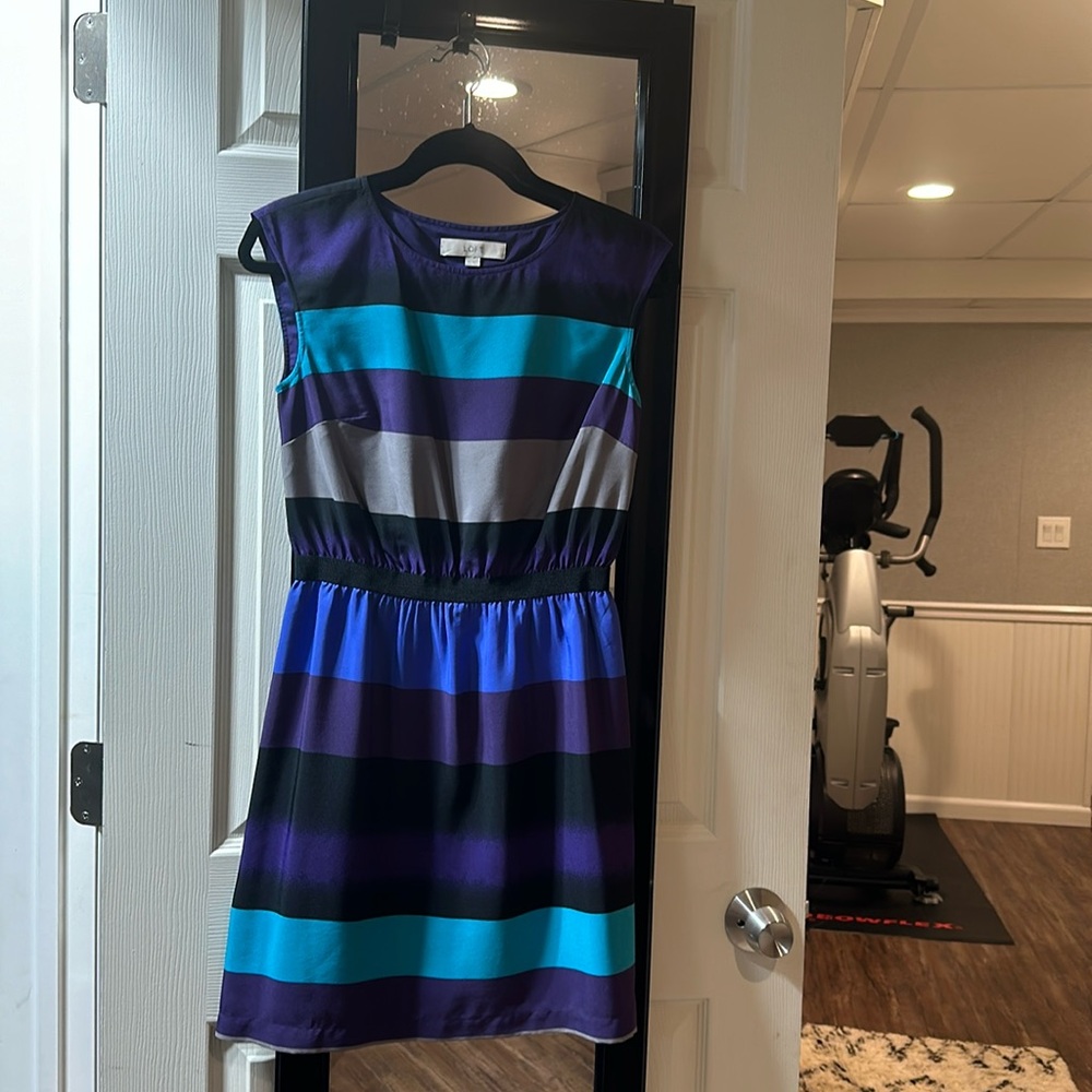 LOFT multicolored stripe sleeveless dress